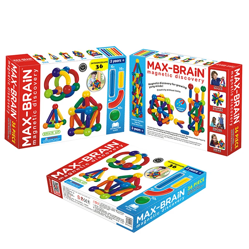Factory Wholesale Low MOQ OEM ODM Custom Colors CPC ABS Plastic Children Educational Building Set Magnetic Sticks for Kids