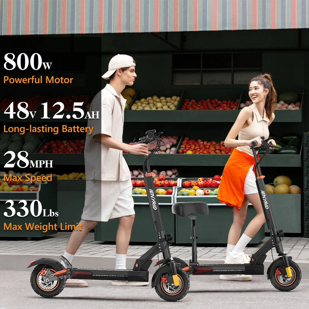 iENYRID M4 PRO S+ Fat Tire Electric Scooter High Quality 48v 12.5ah 800w Lithium Off-Road 150kg Load-UK US Warehouse