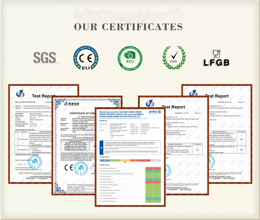 XH Hot Sale Oval Bread Loaf Proofing Fermentation Basket with Lien Liner Sourdough Banneton gift baskets in bulk