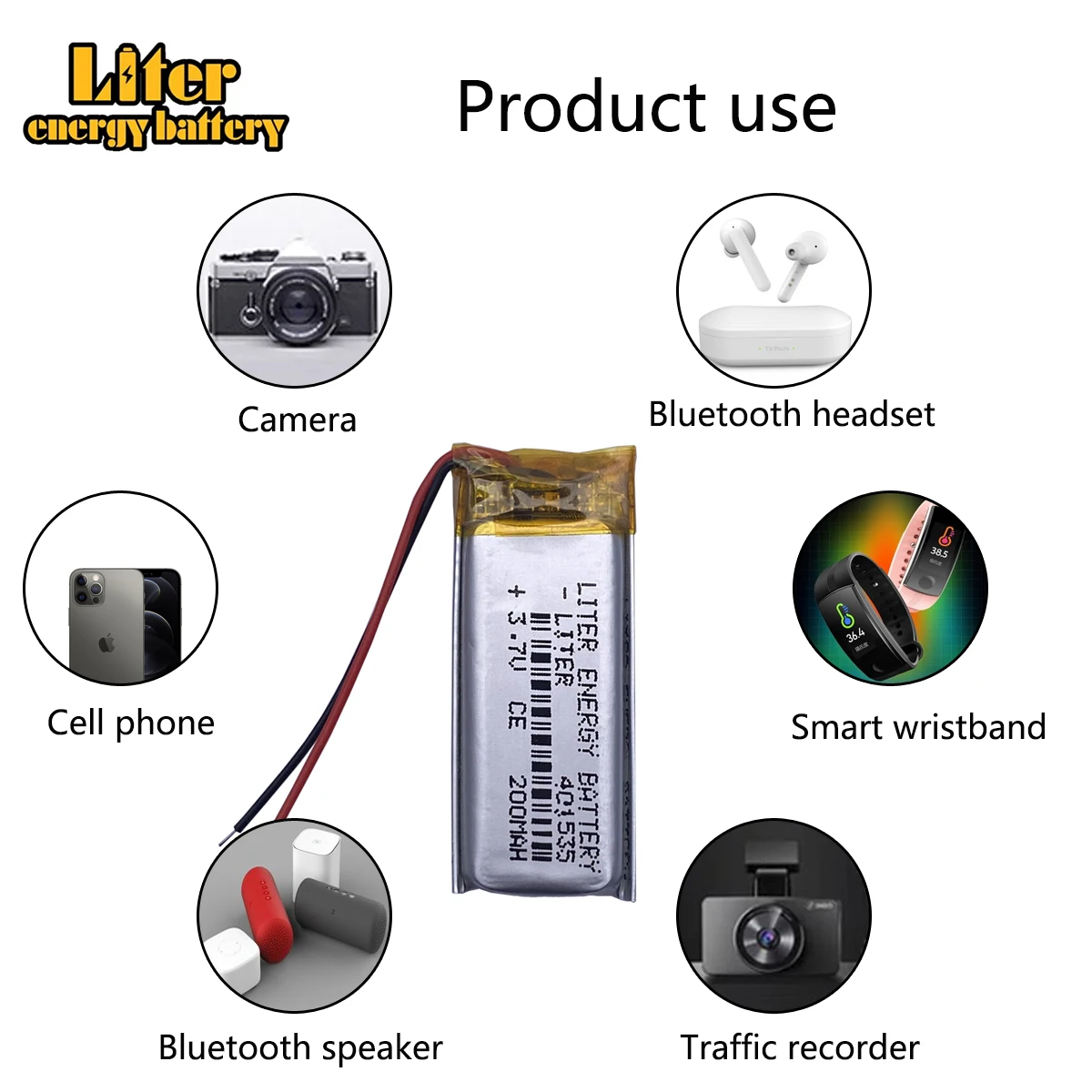 3.7V 200mAh 401535 Polymer Lithium Ion Li-Ion Battery for Earphone TWS BATTERY HOUSE Headphone