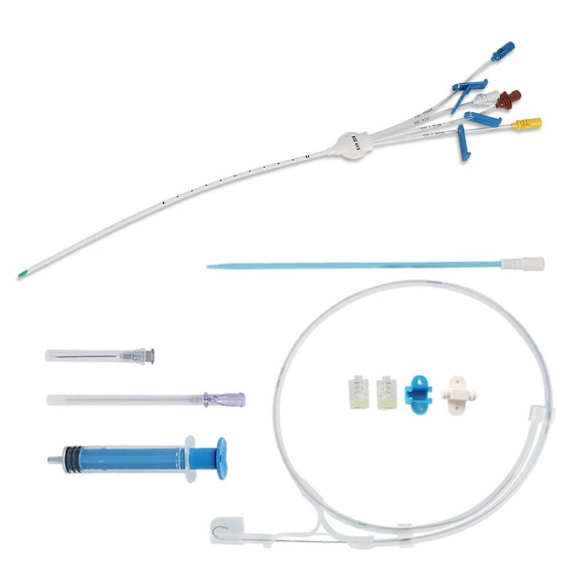 Medical CVP central venous line triple lumen catheter