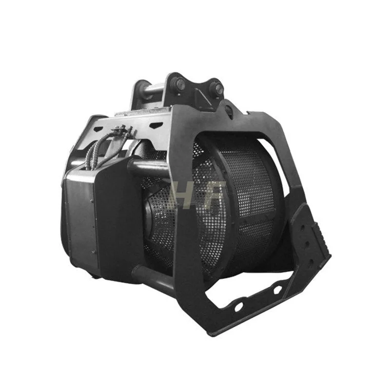 factory selling direct Excavator attachments work tools soil cleaning bucket Rotating screen screener bucket