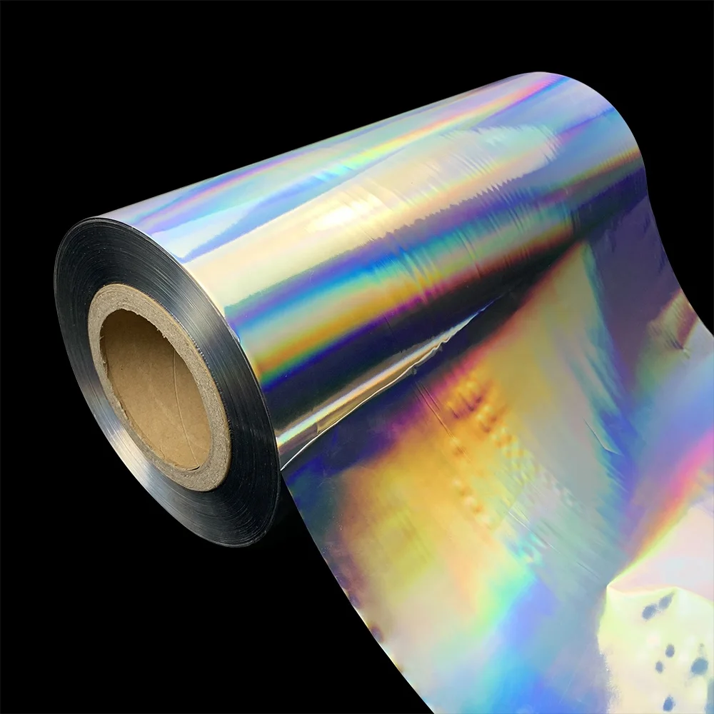 Bopp holographic lamination film silver color rainbow pattern two sides corona treatment or chemical treatment