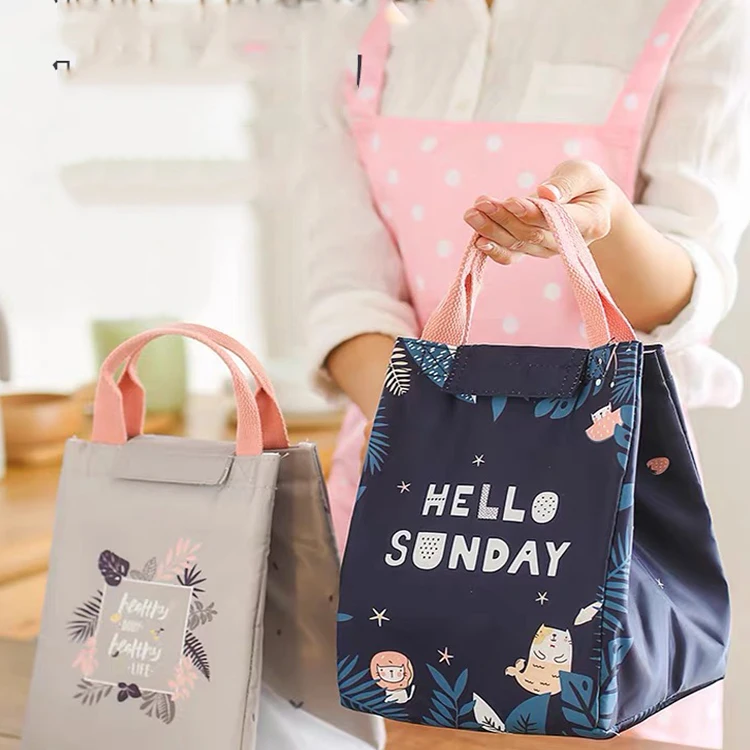 Portable food packing custom logo printing thermal insulated aluminium foil cooler shopping tote insulated food bag