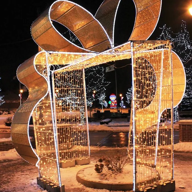 LED Motif light Lighted Giant Garland Gift Box light Christmas decoration for Outdoor Event decoration Shopping Mall decoration