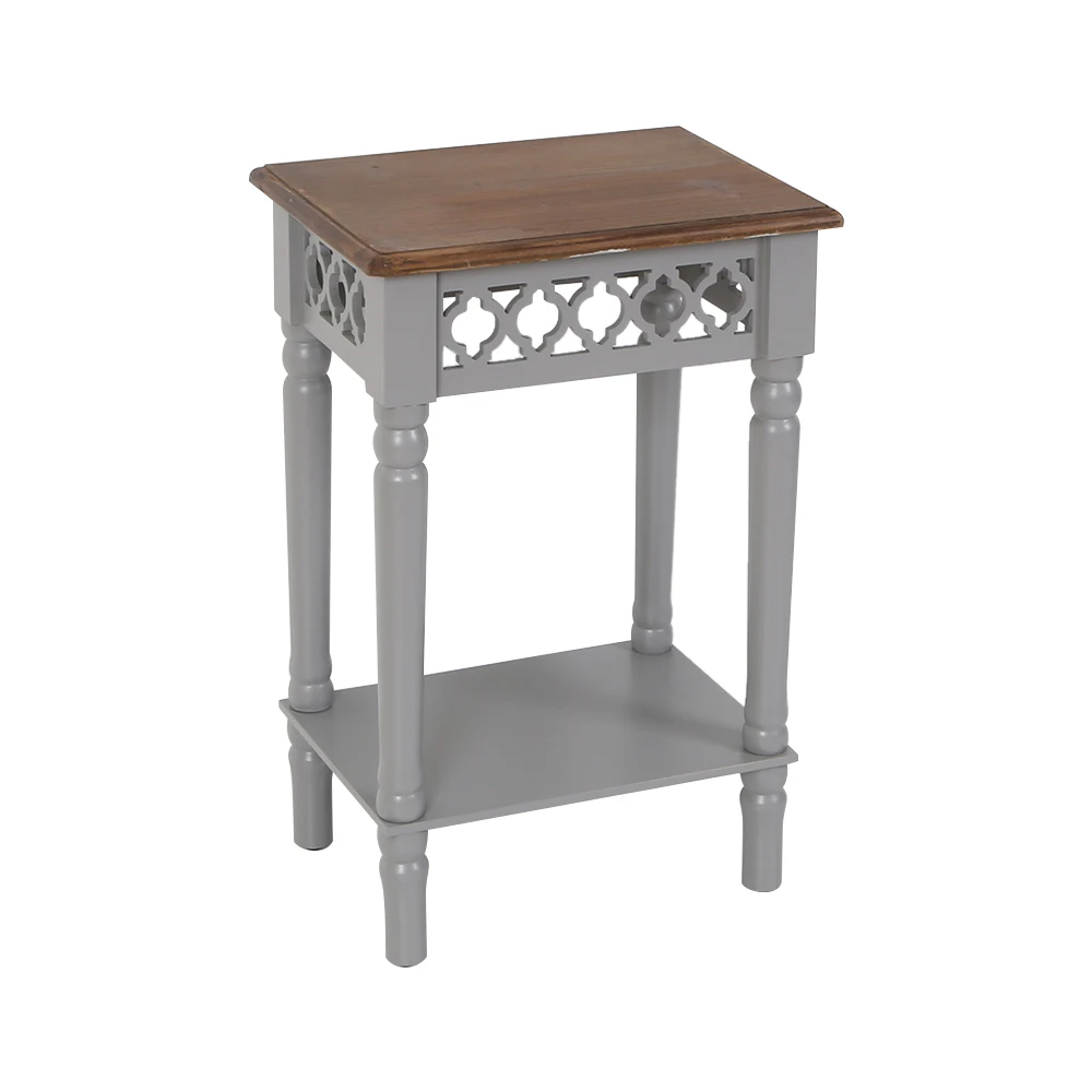 Retro Furniture Hollow Decoration Side Table Porch Table Nightstand Accent Table