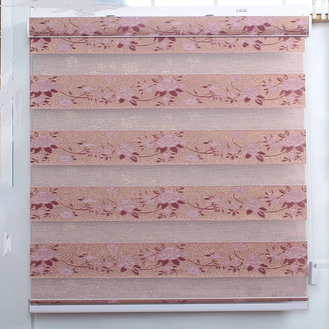 
Beautiful Zebra Roller Blinds Fabric For Windows, Bead Rope Horizontal Zebra Blinds 