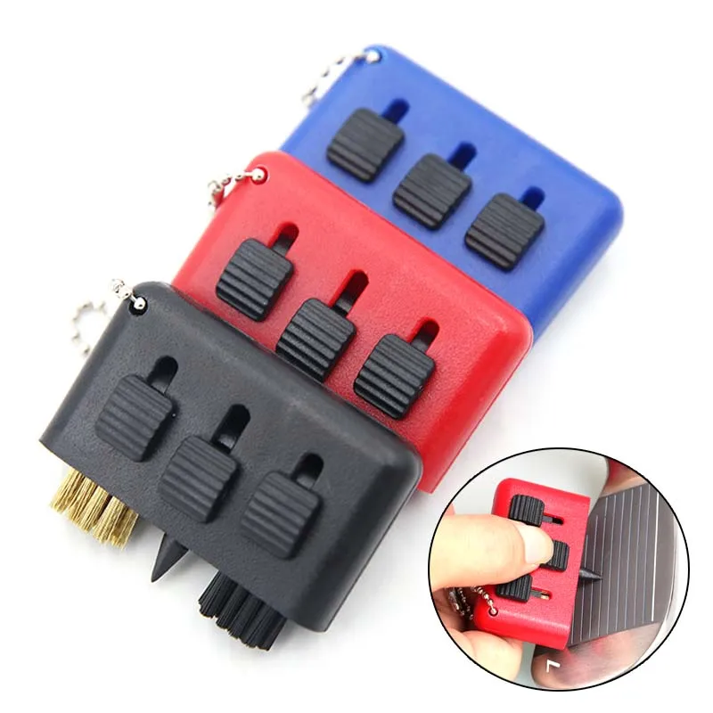 Plastic Black 3 in 1 Multifunction golf club cleaning brush and club cleaner for golf accessories in different color for choose