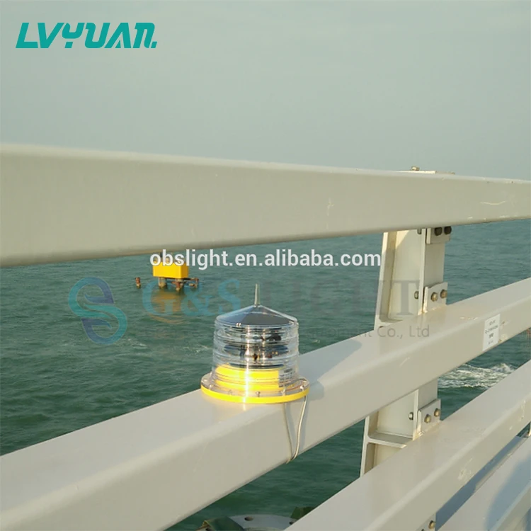 Low intensity LED solar led obstruction light/LED aircraft solar warning light/LED aviation solar light for high rise towers