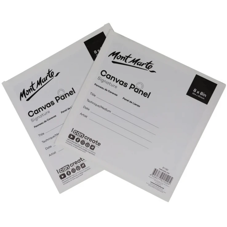 Mont Marte Canvas Panels 2 pk 20.4x20.4cm canvas board canvas panels for painting