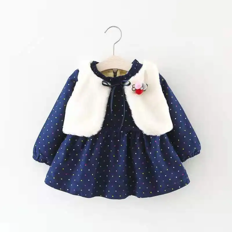 Осенние платья для маленьких принцесс, детское бархатное платье с цветочным рисунком, модное осенне-зимнее платье с длинными рукавами для девочек