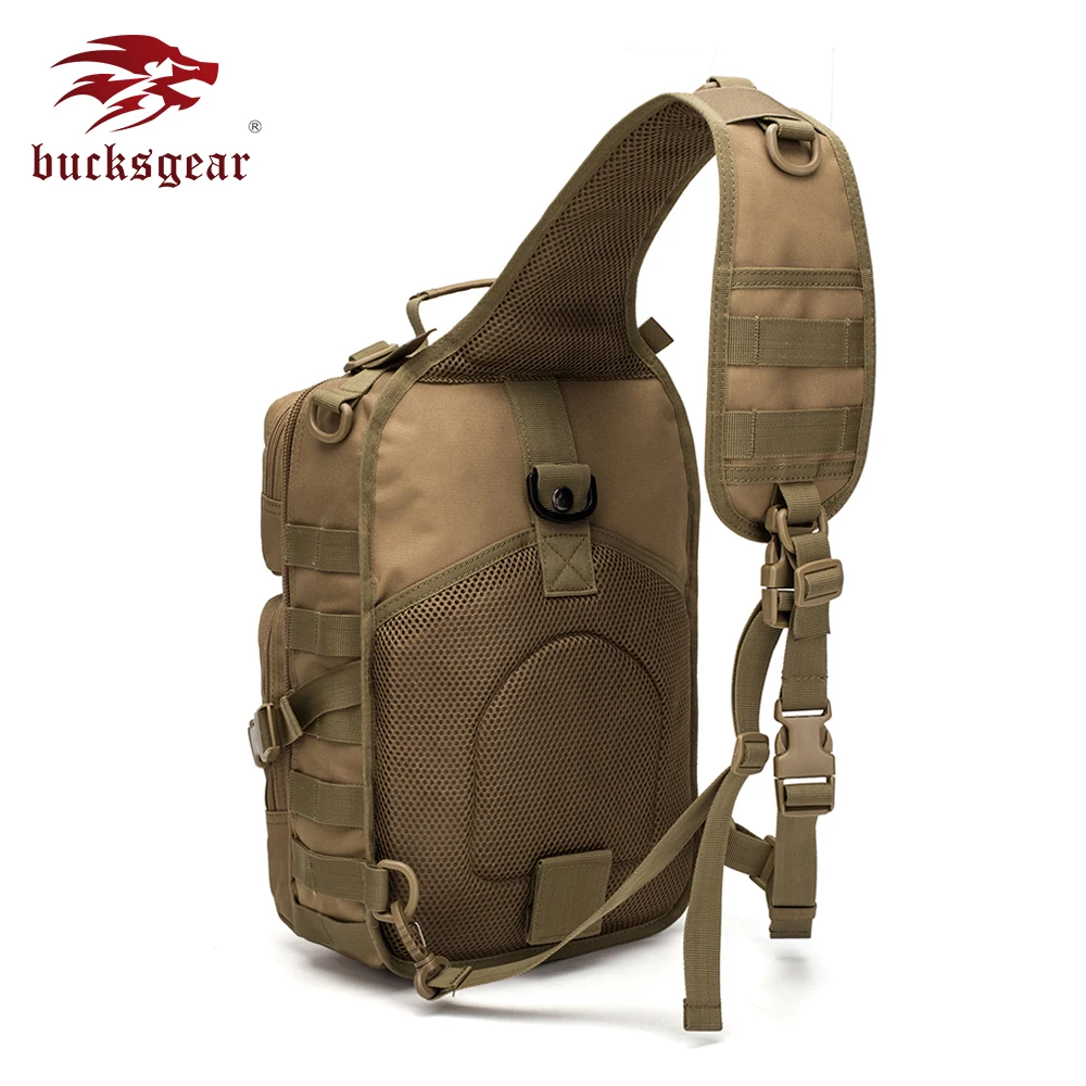 Фабрика Bucksgear под заказ Oem Водонепроницаемая Полиэстеровая сумка через плечо, тактическая нагрудная сумка для мужчин