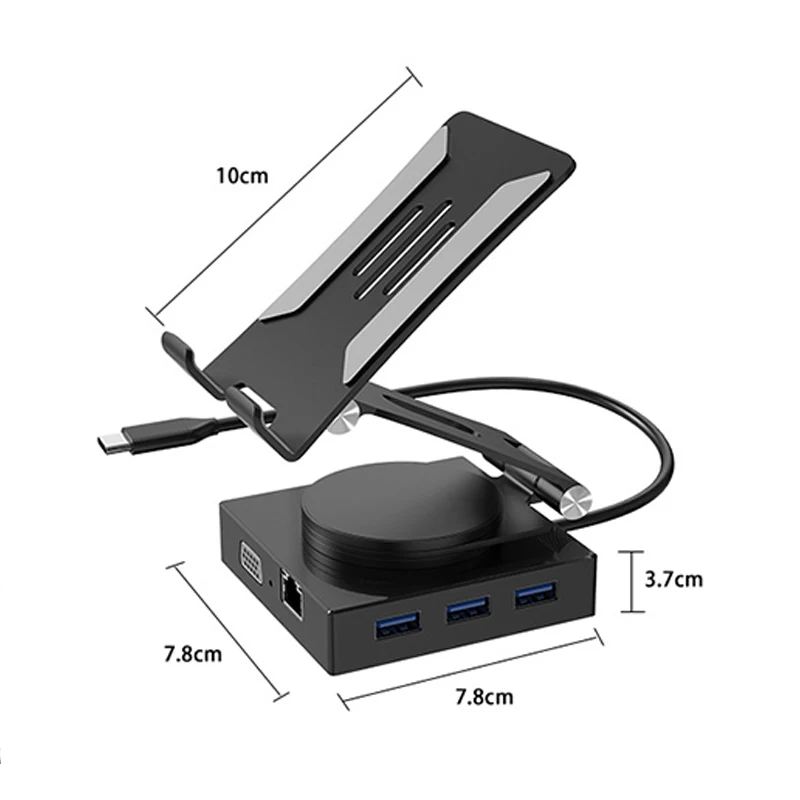 10 в 1 док-станция USB C подставка для планшета с концентратором 4K HD-Mi USB3.0 гигабитный Ethernet PD 100 Вт