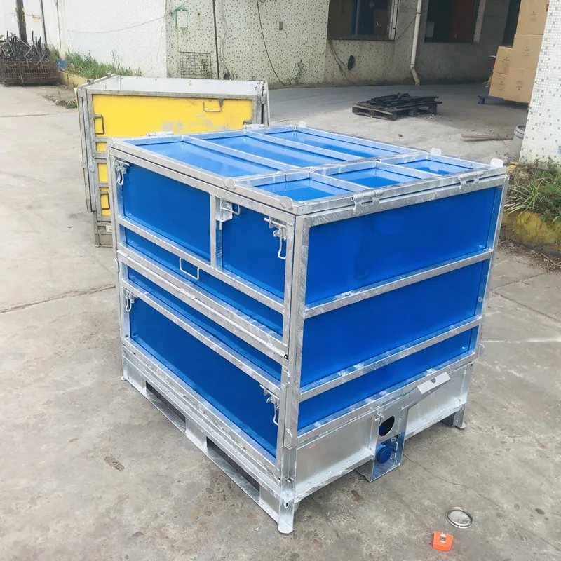 Stackable foldable Steel IBC Tank for chemical liquick or solid goods transportation