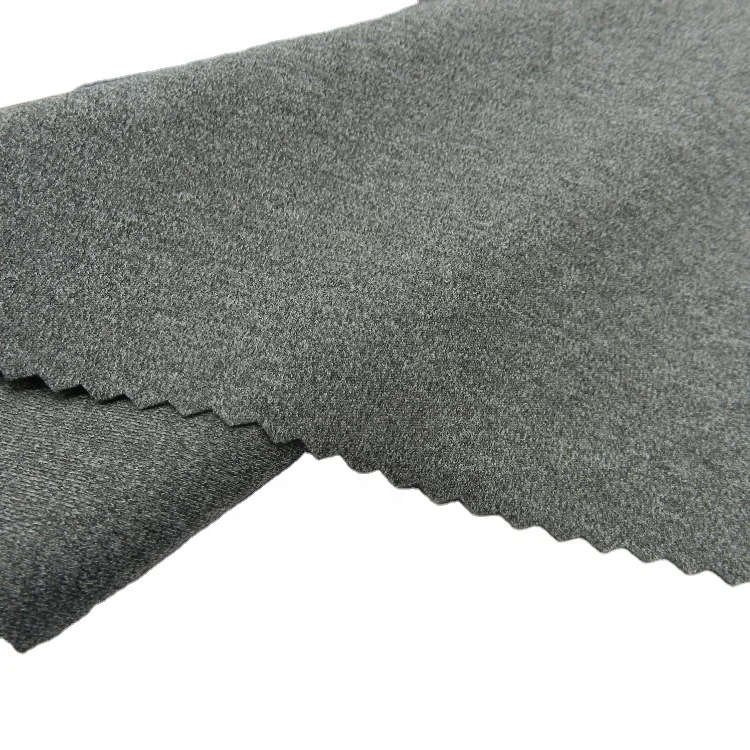 New Style Heather Color 220gsm Elastane Polyamide Lycra 4 Way Stretch Interlock Fabric Grey Spandex Fabric Spandex / Nylon1