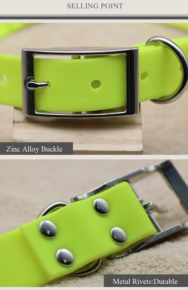 Пластиковый собачий ошейник NiBao резиновый из ПВХ с металлической пряжкой и уплотнительным кольцом легко