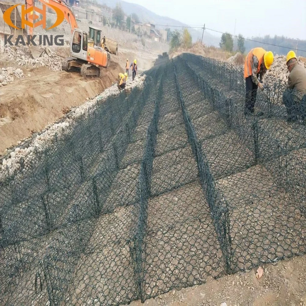Low Prices River Protection Stone Cages Basket Stone Gabion Retaining Walls Woven Hexagonal Gabion