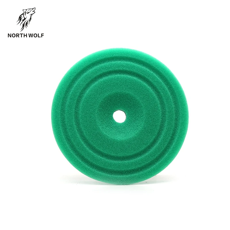 
Guangzhou detailing pads manufacturer 130mm hook and loop green scratch remover buffy polishing car pad 