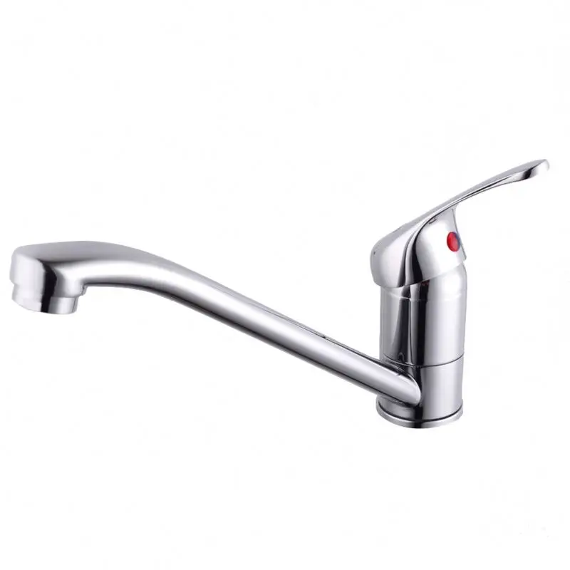 Hot Sale Silvery Sink Mixer Taps: Single Lever Kitchen Mixer Faucet, Ceramic Valve, Polished Wall-mount Kitchen Tap Chrome 450g