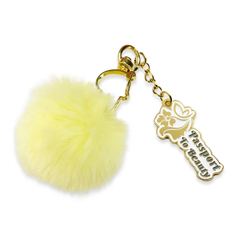 Custom Fluffy Fur Pom Pom Keychain Soft Faux Fur-like Ball Car Keyring Key Holder Women Bag Pendant Jewelry Keychain Charms