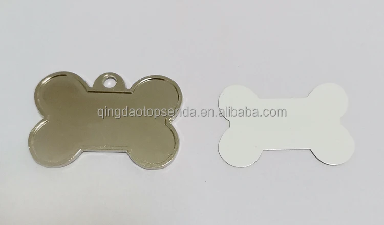 Double sided printing zinc alloy Pendant Blank Keychain Metal Bone Sublimation Dog tag keychain