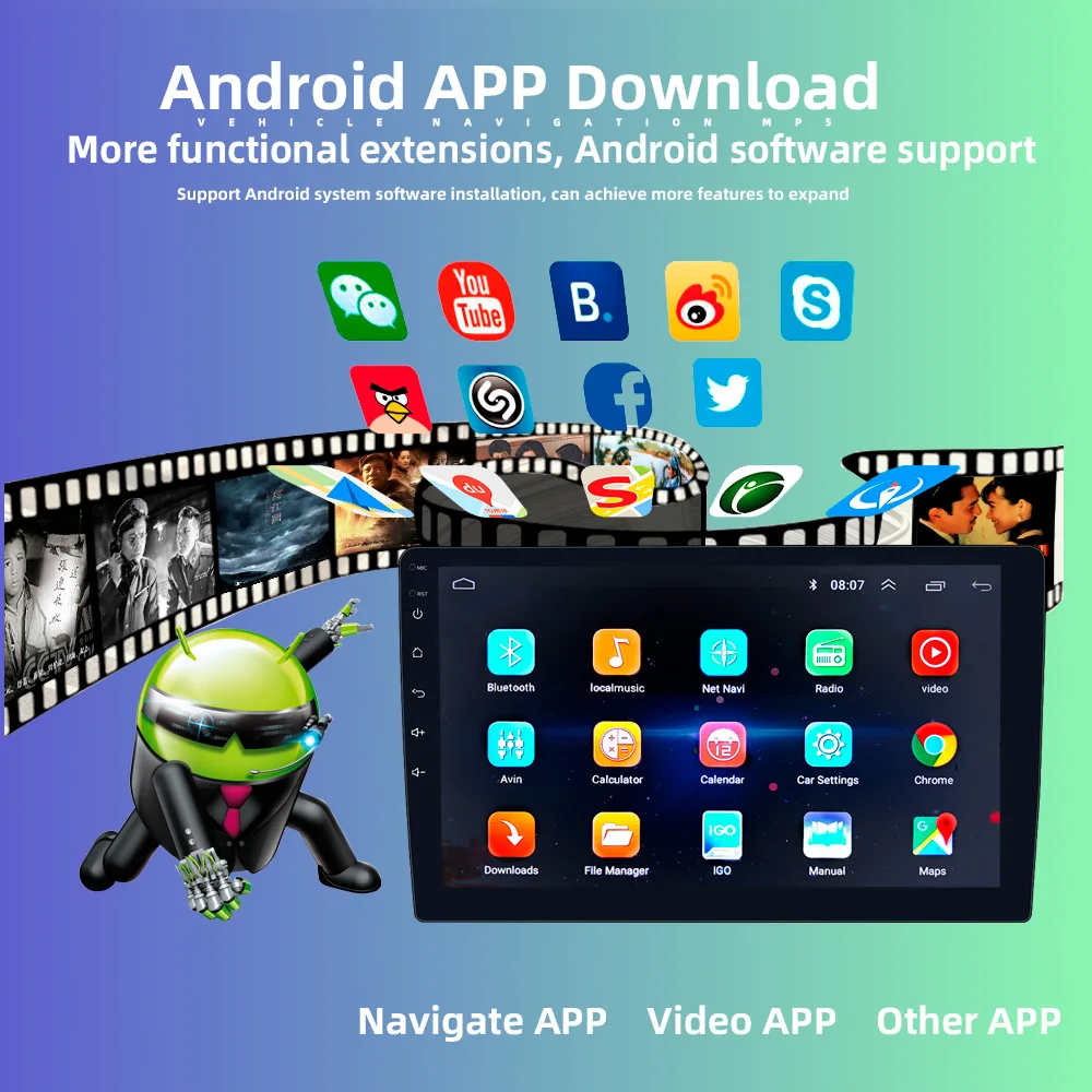 10 Inch Android System 2Din Car DVD Player Radio Phone Holder for Car