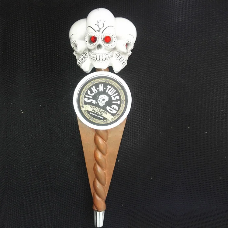 different flavor Brand brewery resin skull head novelty bar beer tap handle