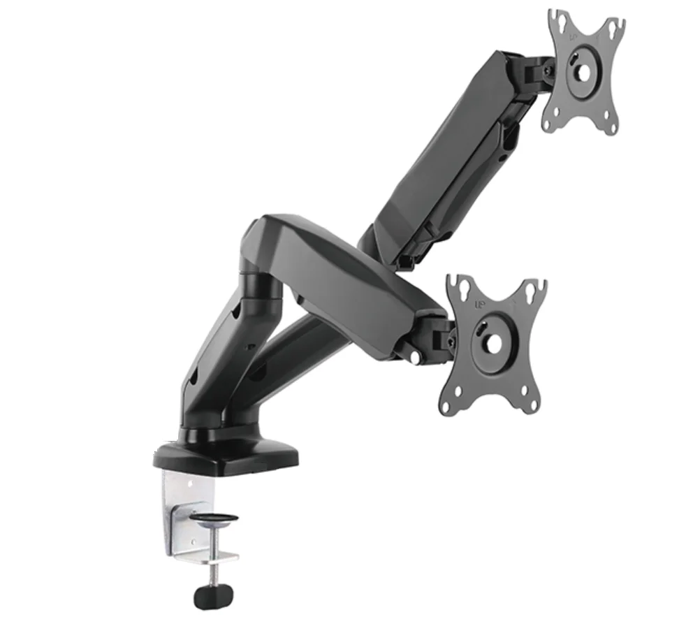 Cost Effective Gas Spring Free Movement Adjustable Support Dual Laptop Lcd Double Monitor Arms Mount And Stands