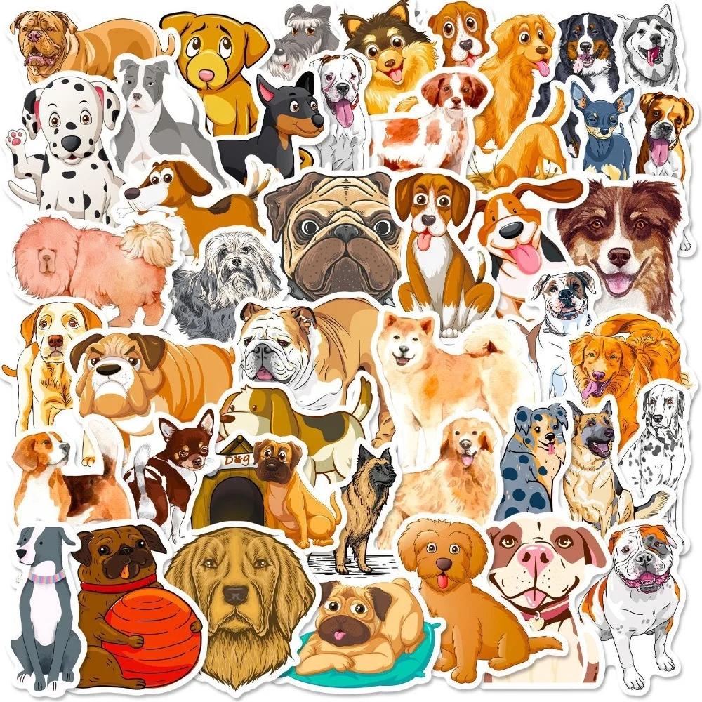 50pcs Dog Stickers, Animals Golden Retrievers Dalmatians Graffiti Stickers, Internet Celebrity Pet Dogs, Fun Stickers, T01040926
