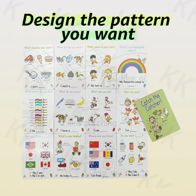 Factory Price custom Your Own Design High Quality Smooth Eco-friendly White Corepaper Kids Fun Cartoon Anime Card Game