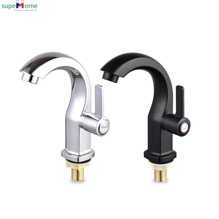 Good Price Moon Style Chromed Basin Faucet Wash Taps Plastic Single Handle Cold Water Black Kitchen Modern Contemporary Ceramic