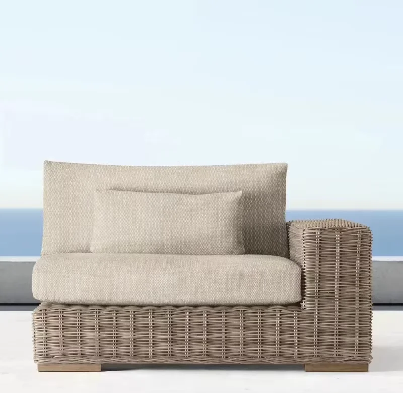 Modern Outdoor Villa Hotel Balcony Rattan Sofa Outdoor Garden Courtyard Terrace Sofa Set Furniture