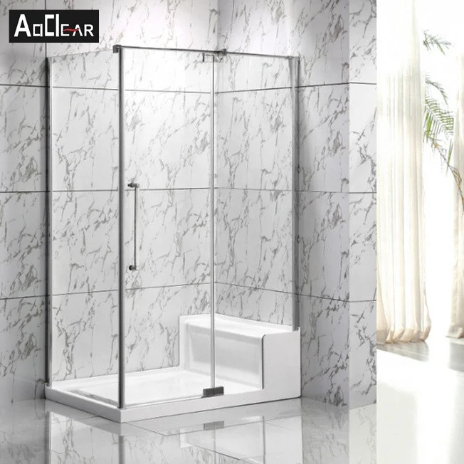 Aokeliya modern waterproof shower enclosure with framed tempered glass doors for home or hotel
