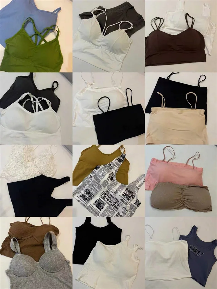 Hollowed-out Beautiful Back Suspender Vest Female Fixed Chest Pad Hot Girl Outside Wear Wrap Chest Inside Take Bandeau Underwear