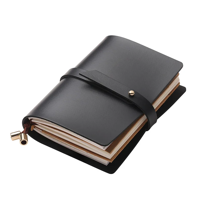Custom Printing Handmade Refillable Travel Diary Writing To Do List Notebook Elastic Band PU Leather Notebook