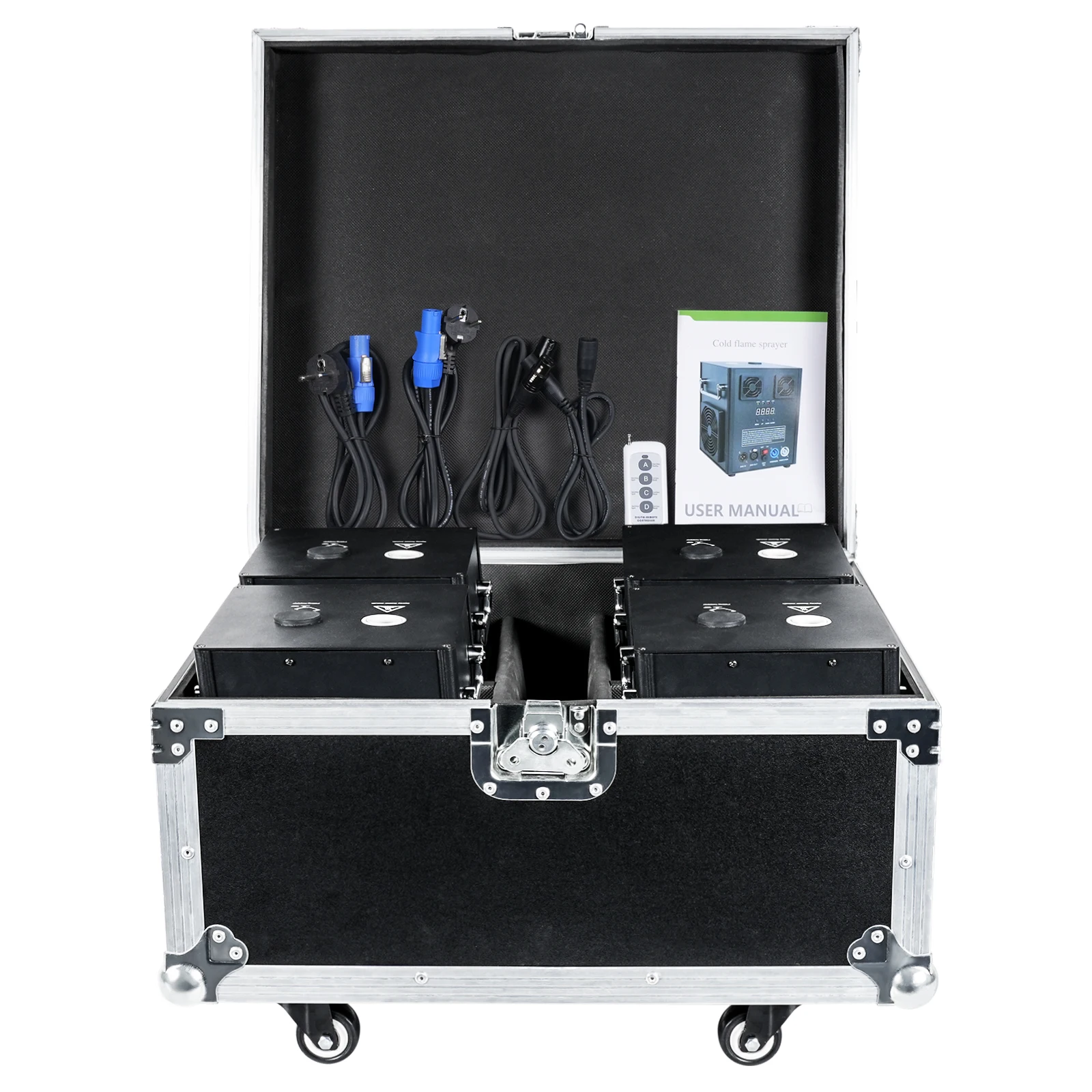 4Pcs With Flight Case Wireless Cold Spark Machine Stage Equipment Effect Spark Fountain Machine DJ Party Fireworks Machine