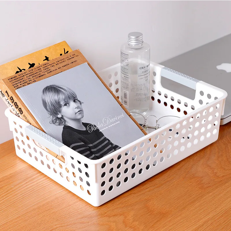 Kitchen vegetable and fruit storage drain basket PP storage cutlery basket bathroom office drawer storage basket