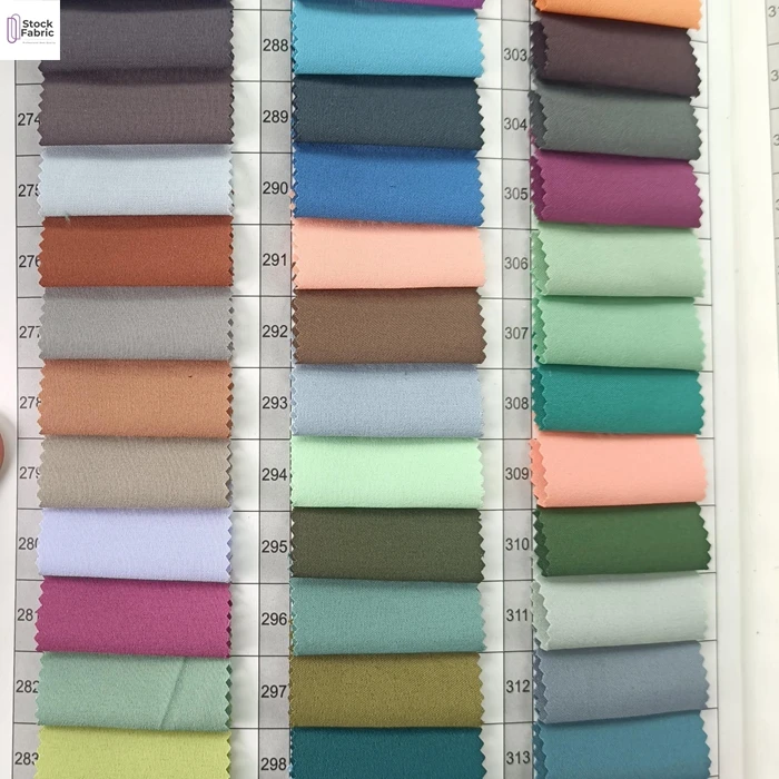 Hot selling popular woven wholesale 100d  4 way stretch polyester spandex fabric plain dyed stock lot for garment