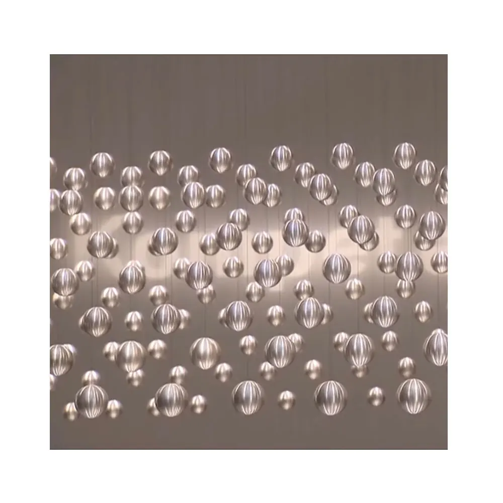 Modern Raindrop Round Metal Balls Dancing Kinetic Dynamic Sculpture Interactive Art Moving Installation