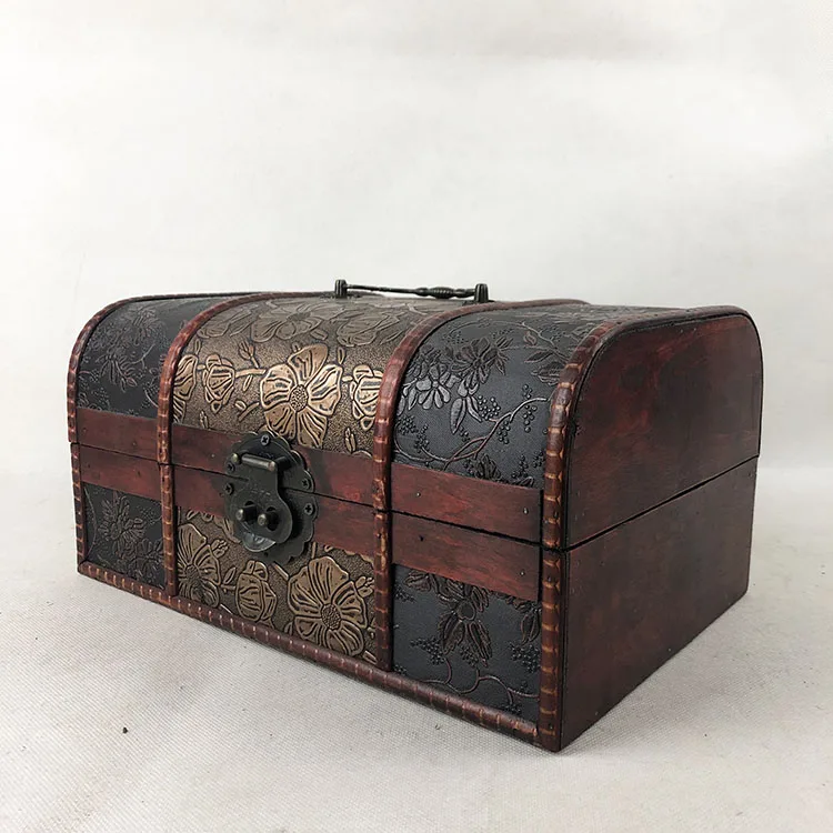 antique color home decoration jewelry keepsake wooden box
