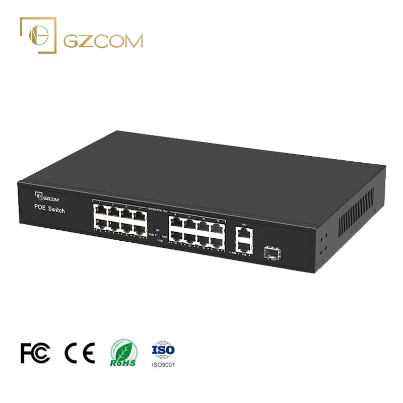 Цена по прейскуранту завода-изготовителя 16-портовый гигабитный Ethernet-коммутатор 16fe poe 2ge uplink 1sfp коммутатор питания через Ethernet для камеры видеонаблюдения