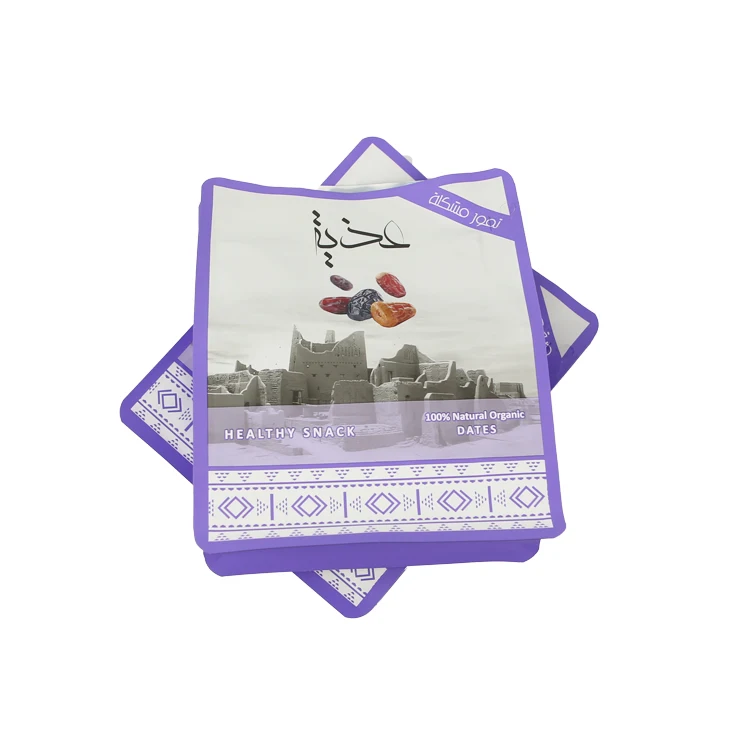 Custom Dried Mangoes Cacao Snack Clear Window Foil Stand up Pouch Food Dry Fruits Packaging Bags With Zipper