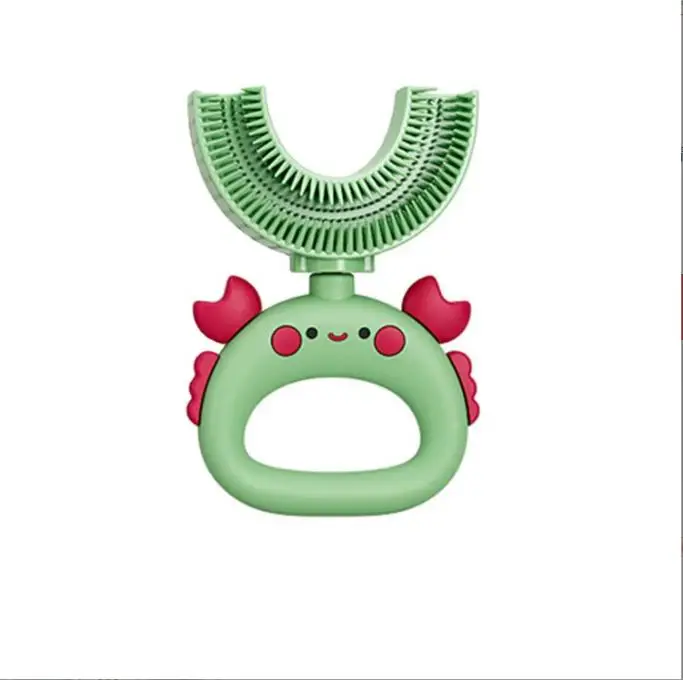 2-12 years old Kid U-Shaped Toothbrush Baby Soft Silicone  Manual Training Toothbrush Infant 360 Oral Teeth Cleaner