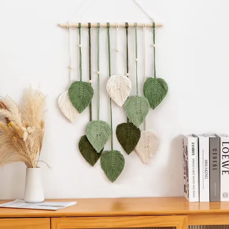 New home wall hanging hand-woven leaf tapestry in various colors room decoration