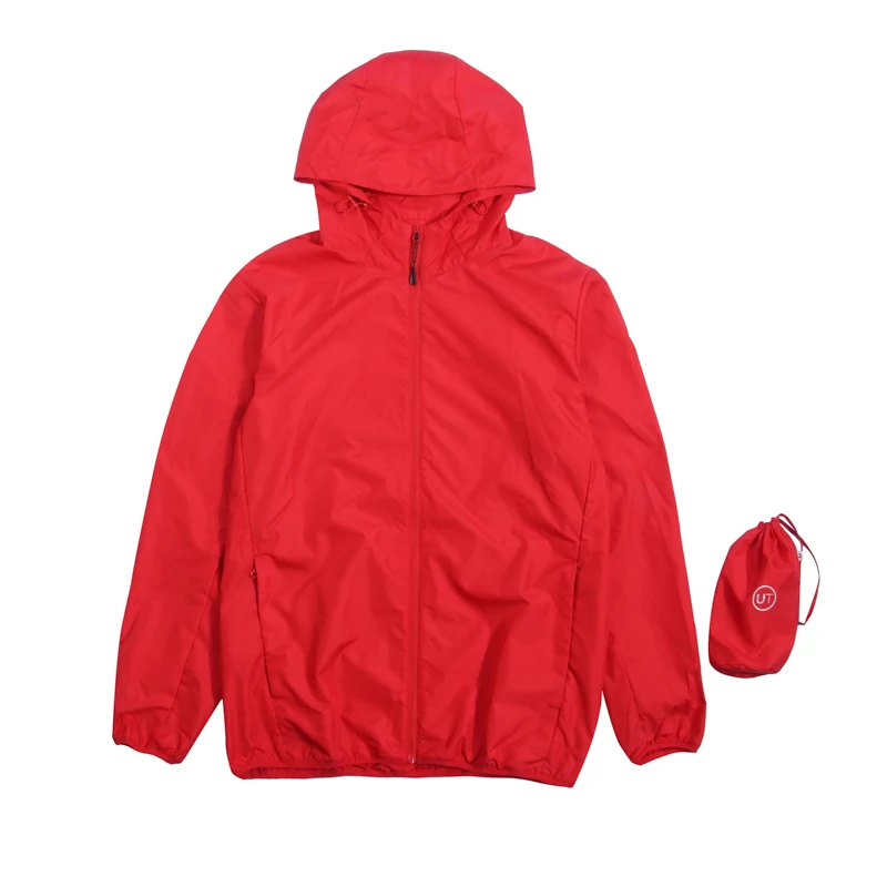 sport jacket lightweight  jacket foldable windbreaker with key way belt