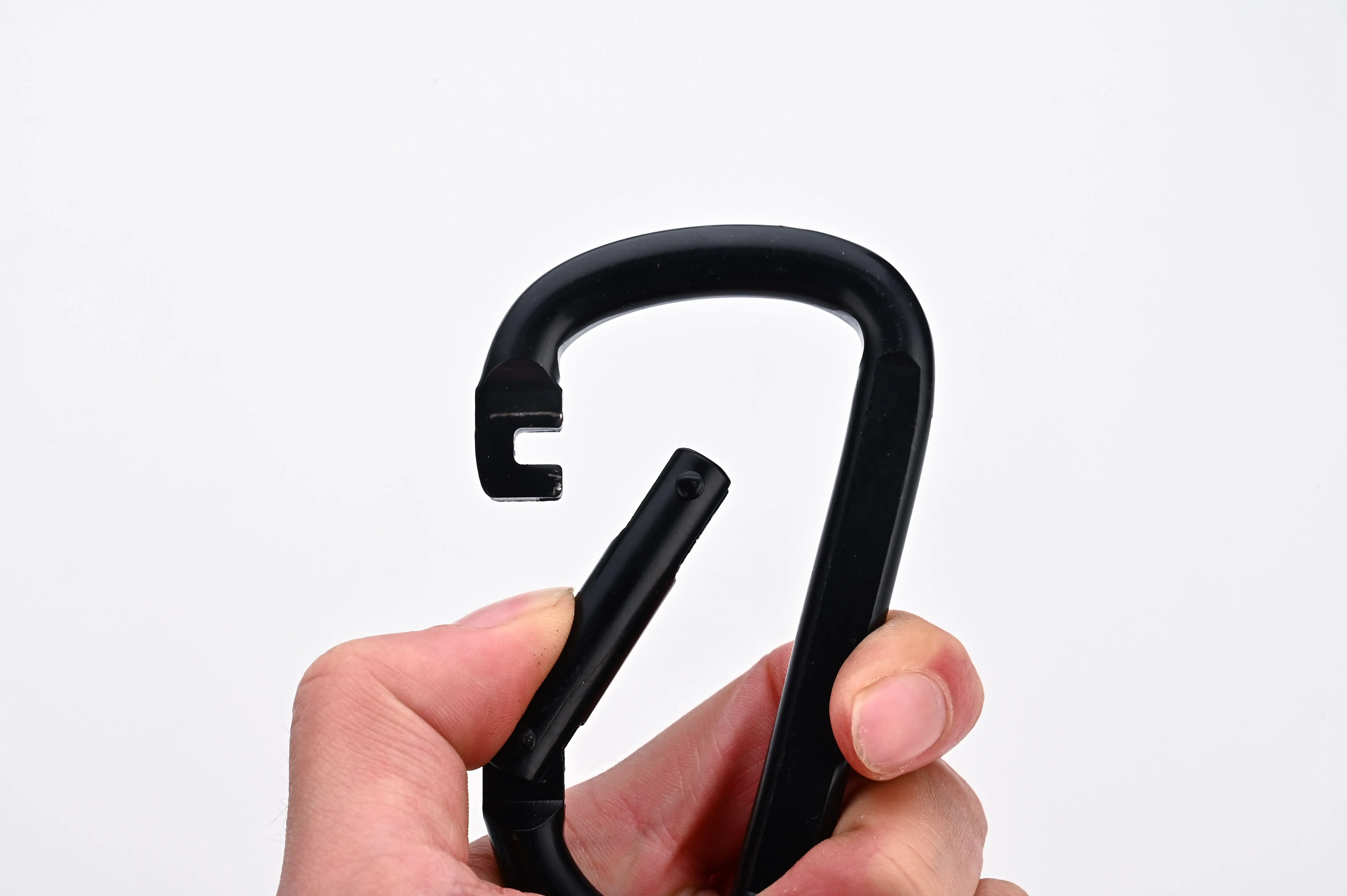 6KN M8 D-shaped flattened mountaineering buckle iron D-shaped electrophoretic black hammock hook yoga swing rope strap hook