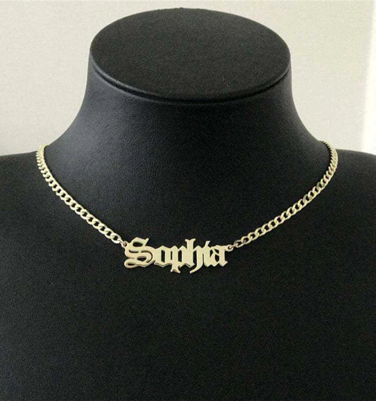 Customized China Manufacturer Wholesale Fashion Gold Plated Stainless Steel Necklace Jewelry