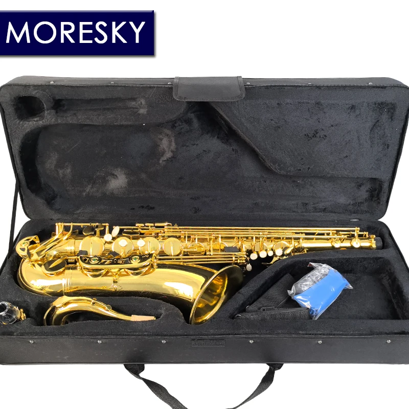 MORESKY Bb Tenor Saxophone Gold Keys With Case Music Instrument SAX