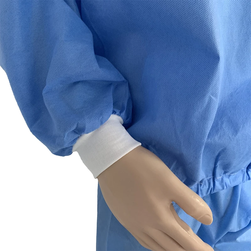 Wholesale PPE unisex disposable Blue SMS warming jackets with zipper closure