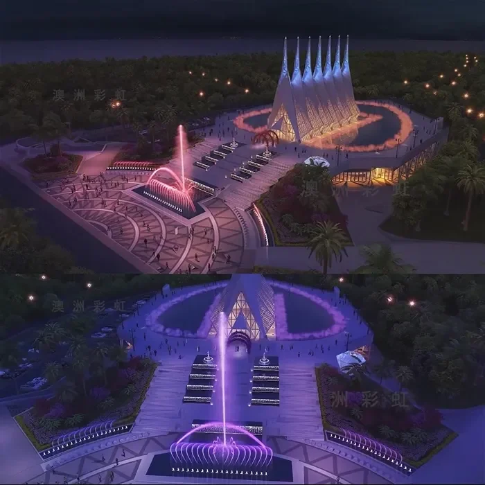 New Attractive High Lumen Laser Projector Outdoor 80m Long Water Column Show Water Screen Fountain